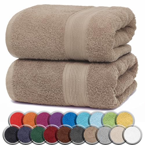 NatureMark 2er Pack SAUNATÜCHER Premium Qualität 80x200cm SAUNATUCH Sauna-Handtuch 100% Baumwolle Farbe: Sand/Beige von NatureMark