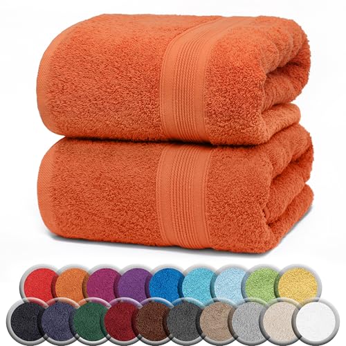 NatureMark 2er Pack SAUNATÜCHER Premium Qualität 80x200cm SAUNATUCH Sauna-Handtuch 100% Baumwolle Farbe: Terrakotta von NatureMark