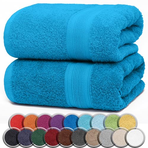NatureMark 2er Pack SAUNATÜCHER Premium Qualität 80x200cm SAUNATUCH Sauna-Handtuch 100% Baumwolle Farbe: Türkis NatureMark 2er Pack SAUNATÜCHER Premium Qualität 80x200cm SAUNATUCH Sauna-Handtuch 100% Baumwolle Farbe: Türkis von NatureMark