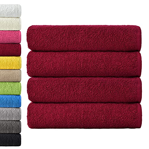 NatureMark 4er Pack Duschtücher, Größe 70x140cm, Bordeaux, 100% Baumwolle NatureMark 4er Pack Duschtücher, Größe 70x140cm, Bordeaux, 100% Baumwolle von NatureMark
