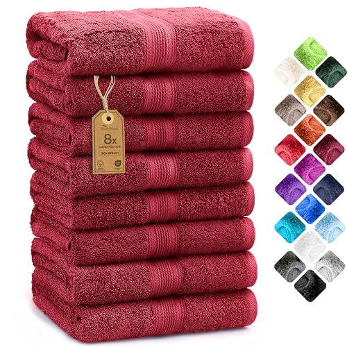 NatureMark 8er Pack Handtücher, 100% Baumwolle, 50 x 100 cm, Handtuch Set Bordeauxrot NatureMark 8er Pack Handtücher, 100% Baumwolle, 50 x 100 cm, Handtuch Set Bordeauxrot von NatureMark