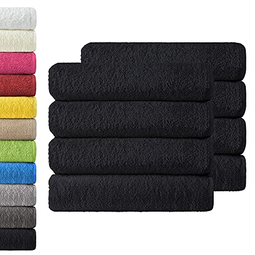 NatureMark 8er Spar-Pack Frottier Handtücher, Handtuch-Set, 50 x 100 cm, Schwarz, 100% Baumwolle von NatureMark