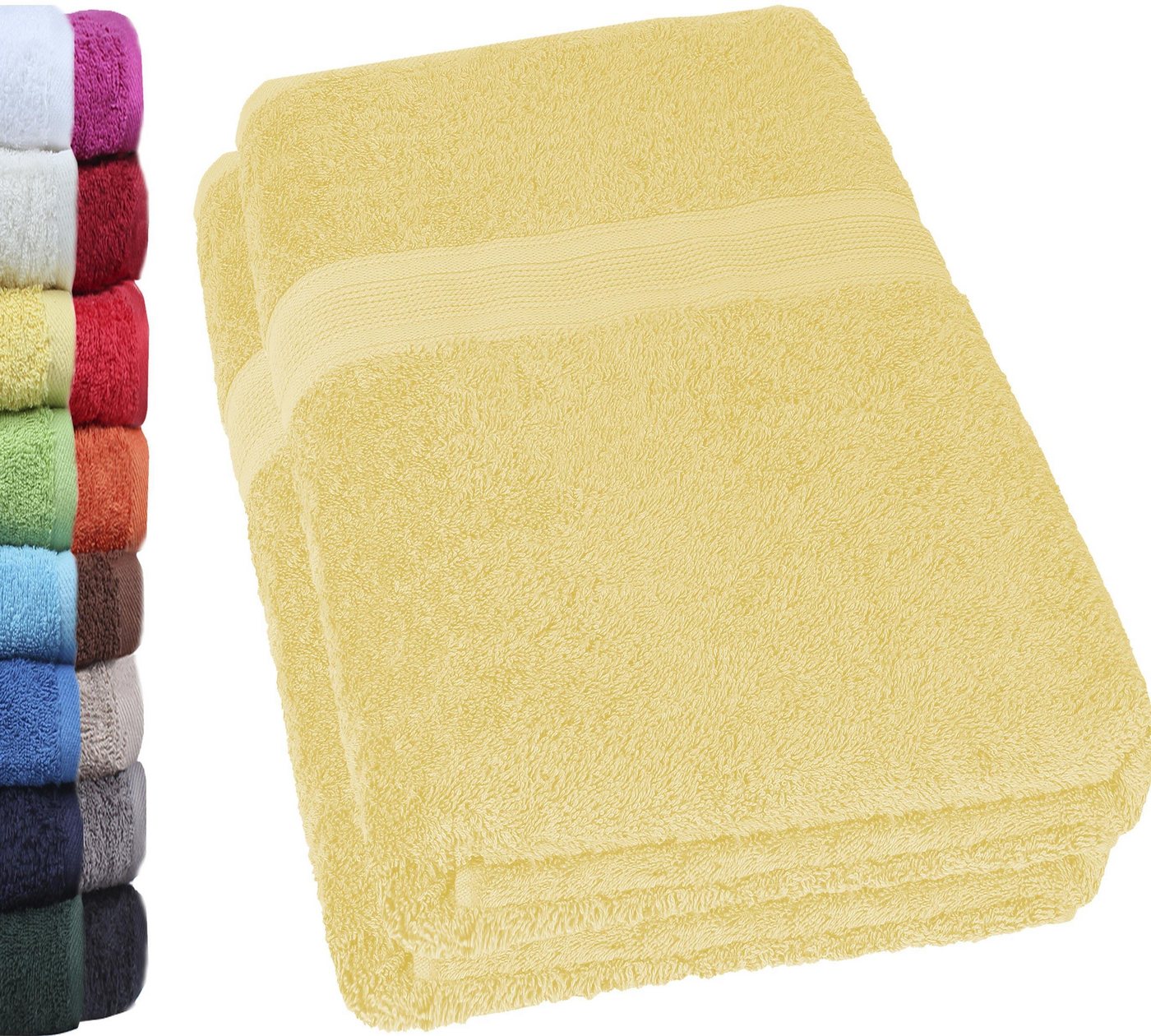 NatureMark Badetuch kuschelige, hochwertige Duschhandtücher, 100% Baumwolle (2-St), weiches Badetücher Set (2-St), Premium Qualität, Gelb von NatureMark