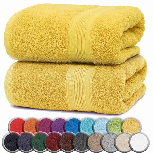 NatureMark Badetücher 500gsm Gelb 100 X 150 cm (2er Pack) von NatureMark