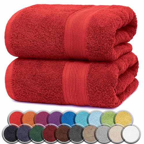 NatureMark Badetücher 500gsm Rot 100 X 150 cm (2er Pack) von NatureMark