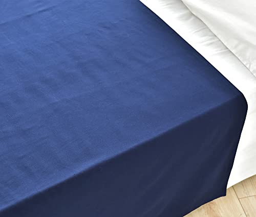 NatureMark Basic Bettlaken - weiches und pflegeleichtes Betttuch aus 100% Baumwolle ohne Gummizug Haustuch viele Größen und Farben Größe: 150x250 cm, Navy blau von NatureMark