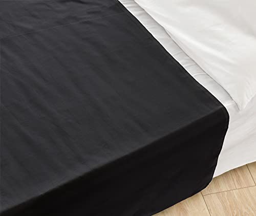 NatureMark Basic Bettlaken - weiches und pflegeleichtes Betttuch aus 100% Baumwolle ohne Gummizug Haustuch viele Größen und Farben Größe: 150x250 cm, schwarz von NatureMark