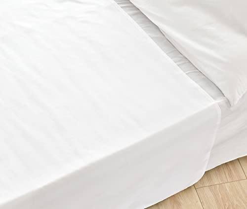 NatureMark Basic Bettlaken - weiches und pflegeleichtes Betttuch aus 100% Baumwolle ohne Gummizug Haustuch viele Größen und Farben Größe: 150x250 cm, weiß von NatureMark