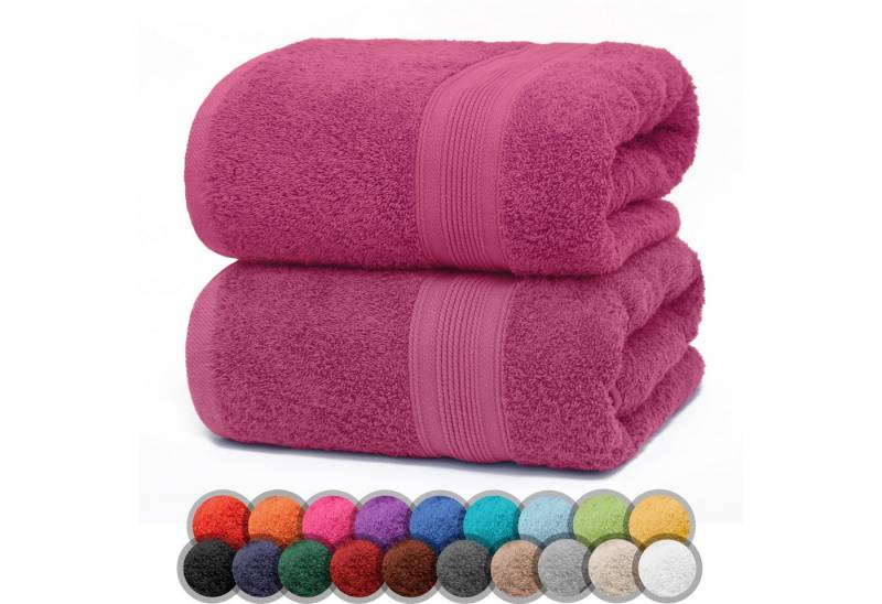 NatureMark Duschtücher Duschtuch 500gsm (2 PC PACK), Baumwolle (2-St), 2er Pack DUSCHTÜCHER Premium Qualität 70x140cm DUSCHTUCH Dusch-Handtuch Doppelpack Farbe: Pink von NatureMark