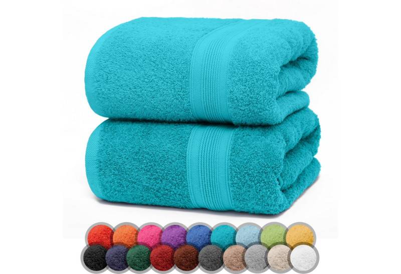 NatureMark Duschtücher Duschtuch 500gsm (2er-Set), 100% Baumwolle (2-St), Premium Qualität, DUSCHTUCH, Dusch-Handtuch, 70x140cm, Türkis von NatureMark