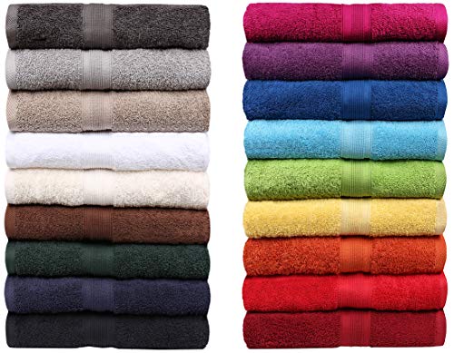 NatureMark Frottee Handtücher Serie Premium Baumwolle 20 Trendfarben in 8 versch. Größen: 30x50cm Gästetuch Farbe: Hell blau von NatureMark