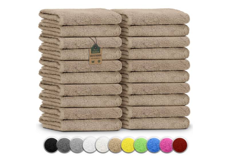 NatureMark Gästehandtuch 20er-Sparpack Frottier Gästetücher 30x50cm, 100% Baumwolle (20-St), Gästehandtuch 30x50cm Sand von NatureMark