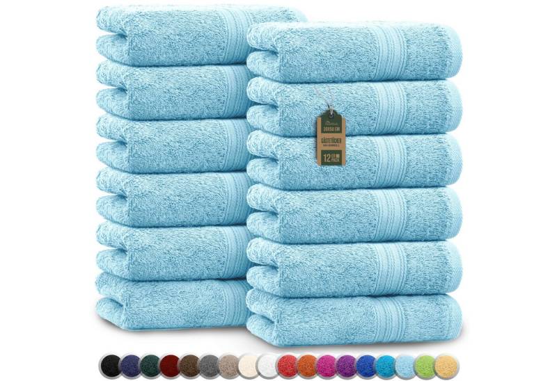 NatureMark Gästehandtuch Gästetuch 500gsm, 100% Baumwolle (12-St), Gästehandtuch Premium Qualität, 30x50cm, Hell blau von NatureMark