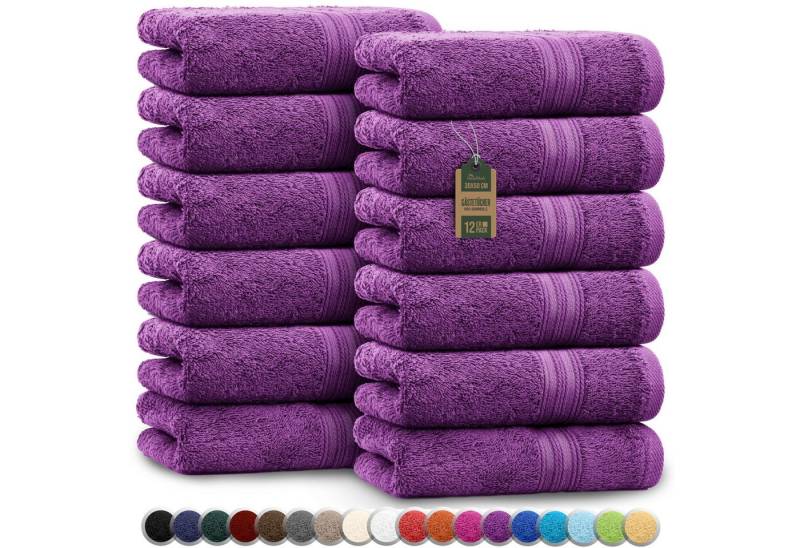NatureMark Gästehandtuch Gästetuch 500gsm, 100% Baumwolle (12-St), Gästehandtuch Premium Qualität, 30x50cm, Lila von NatureMark