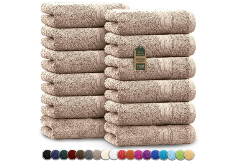 NatureMark Gästehandtuch Gästetuch 500gsm, 100% Baumwolle (12-St), Gästehandtuch Premium Qualität, 30x50cm, Sand von NatureMark