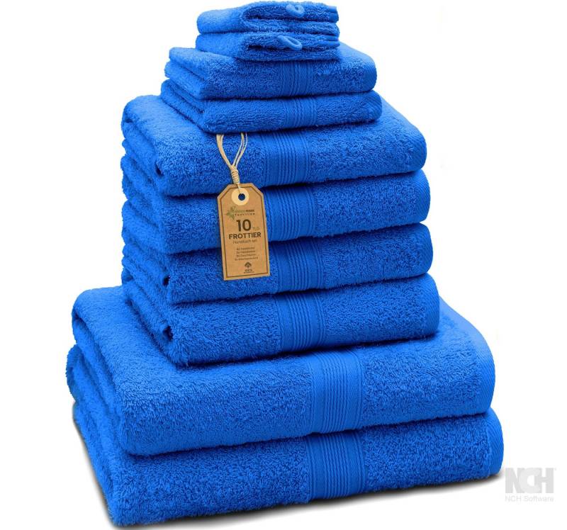 NatureMark Handtuch Set 10 tlg. Frottier Handtuch-Set, 100% Baumwolle (10-St), 4X Handtücher, 2X Duschtücher, 2X Gästetücher, 2X Waschhandschuhe von NatureMark