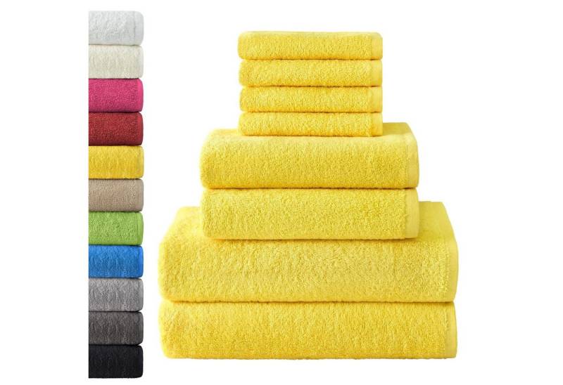 NatureMark Handtuch Set 8 tlg. Frottier Handtuch-Set, 100% Baumwolle (8-St), 4X Gästetücher, 2X Handtücher, 2X Duschtücher, Gelb von NatureMark