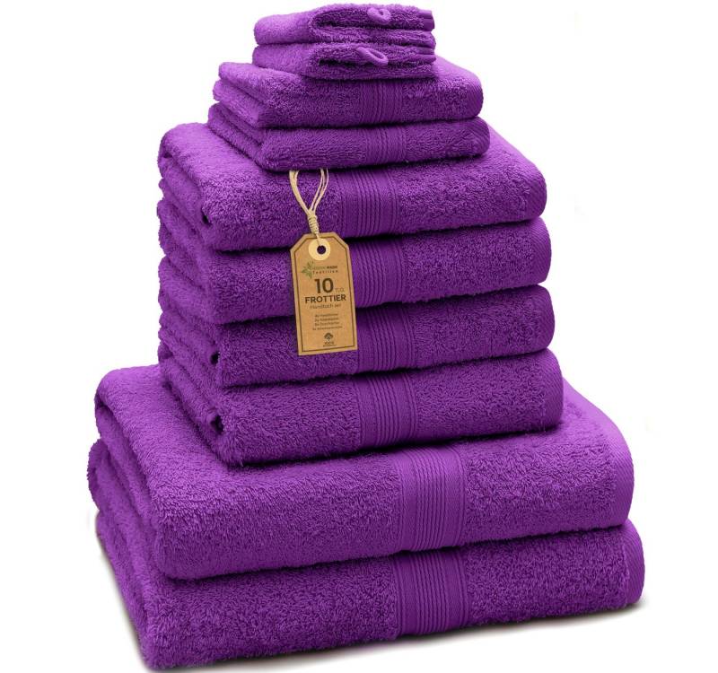 NatureMark Handtuch Set Handtuch-Set 10tlg. 500gsm, 100% Baumwolle (10-St), 4X Handtücher, 2X Duschtücher, 2X Gästetücher, 2X Waschhandschuhe von NatureMark