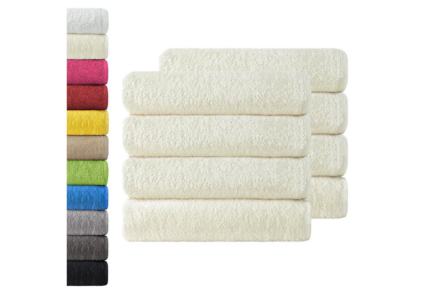 NatureMark Handtücher Handtuch 400gsm 50 X 100 CM (8er-Set), 100% Baumwolle (8-St), 8X Handtücher, 100% Baumwolle, Naturweiß, 50 x 100cm von NatureMark