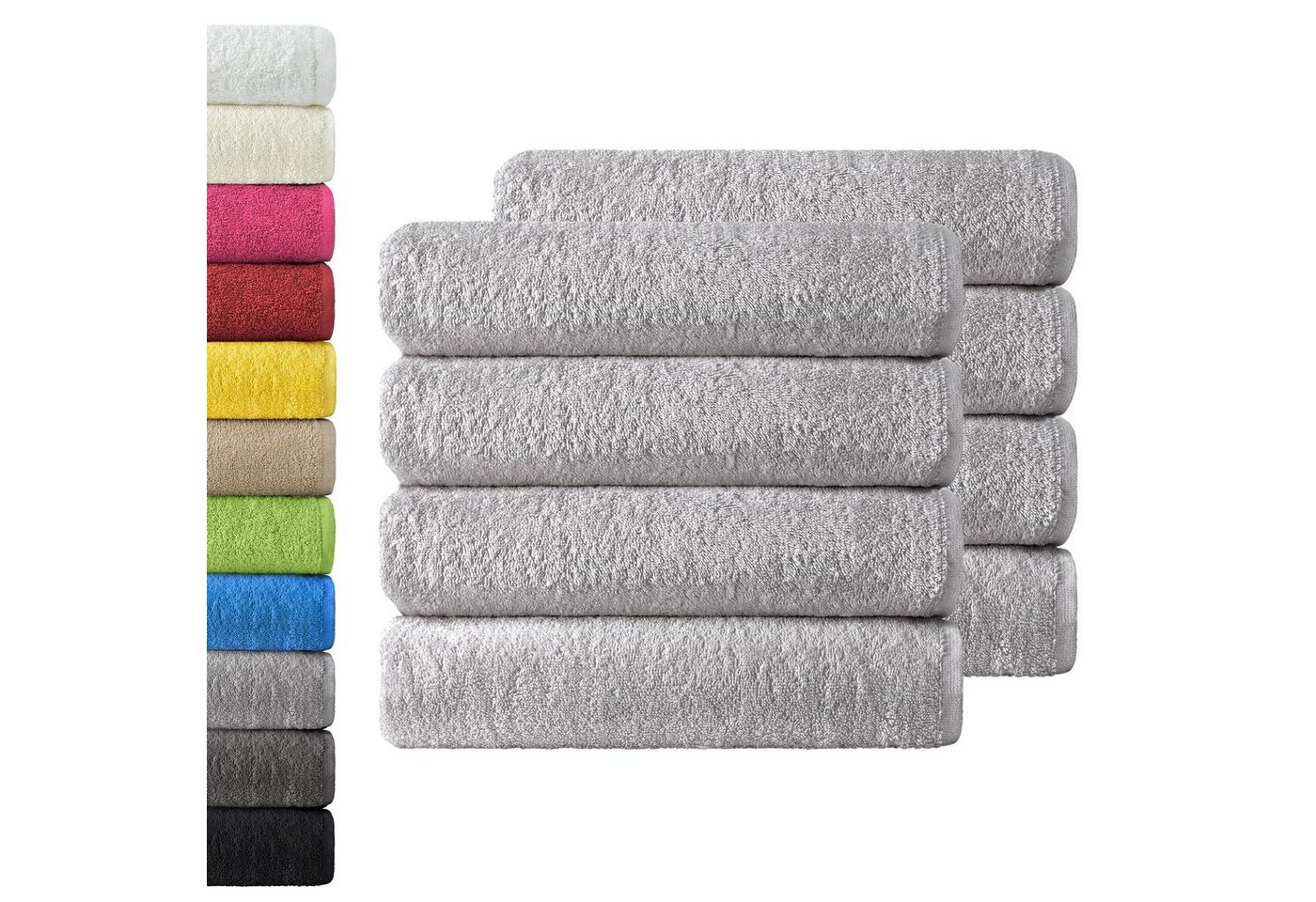 NatureMark Handtücher Handtuch 400gsm 50 X 100 CM (8er-Set), 100% Baumwolle (8-St), 8X Handtücher, 100% Baumwolle, Silber grau, 50 x 100cm von NatureMark