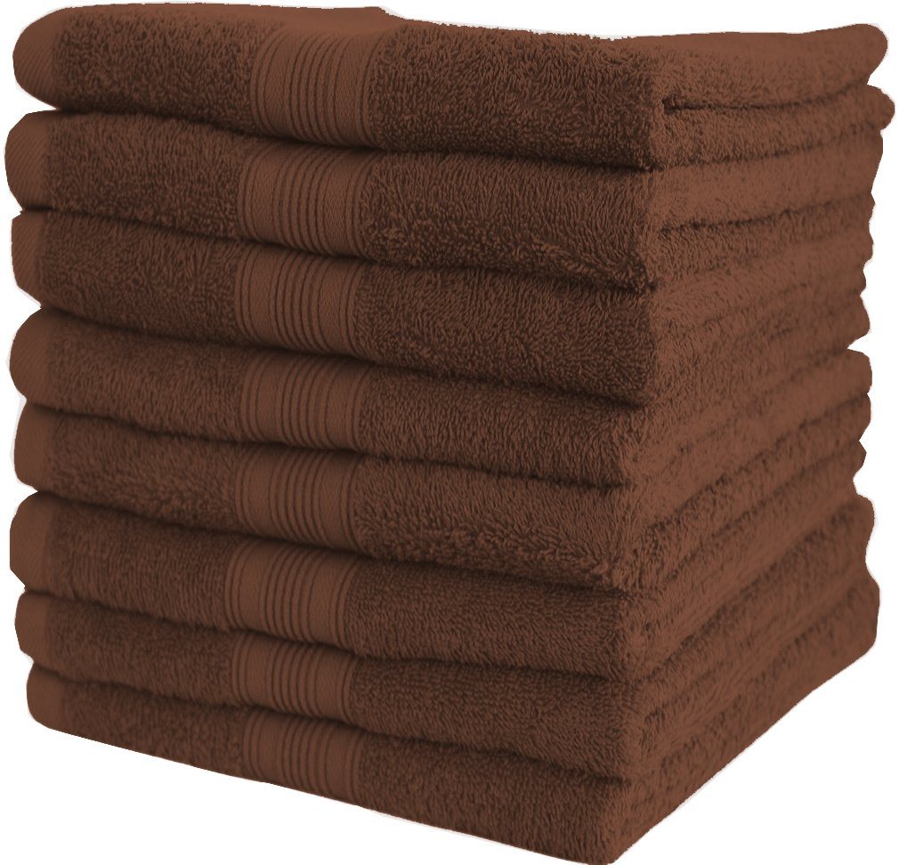 NatureMark Handtücher Handtuch 500gsm (8 PC Pack), Baumwolle (8-St), 100% Baumwolle 8X Frottier Handtücher, Schoko braun, 50 x 100cm von NatureMark
