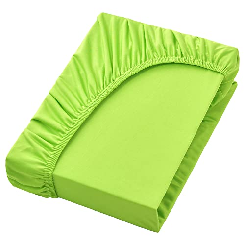 NatureMark Jersey Spannbettlaken, Spannbetttuch 100% Baumwolle in vielen Größen und Farben MARKENQUALITÄT ÖKOTEX Standard 100 | 140 x 200 cm - 160 x 200 cm - Apfel grün NatureMark Jersey Spannbettlaken, Spannbetttuch 100% Baumwolle in vielen Größen und Farben MARKENQUALITÄT ÖKOTEX Standard 100 | 140 x 200 cm - 160 x 200 cm - Apfel grün von NatureMark