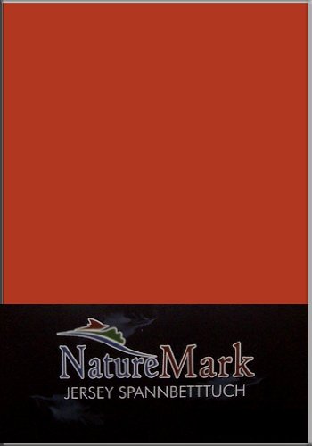 NatureMark Jersey-Spannbettlaken, Baumwolle, teracotta, 200 x 220 cm von NatureMark