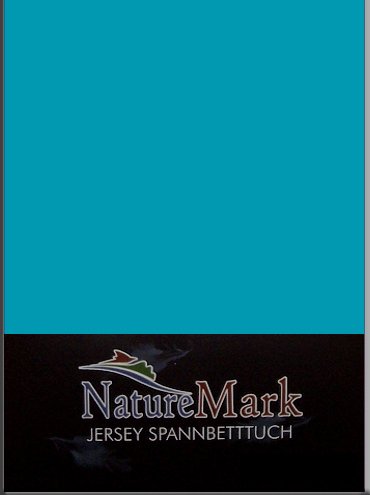 NatureMark Jersey-Spannbettlaken, Baumwolle, türkis, 200 x 220 cm von NatureMark