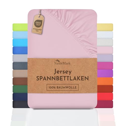NatureMark Jersey Spannbettlaken, Spannbetttuch 100% Baumwolle in vielen Größen und Farben MARKENQUALITÄT ÖKOTEX Standard 100 | 200x220 cm +40 Steg - rosa NatureMark Jersey Spannbettlaken, Spannbetttuch 100% Baumwolle in vielen Größen und Farben MARKENQUALITÄT ÖKOTEX Standard 100 | 200x220 cm +40 Steg - rosa von NatureMark