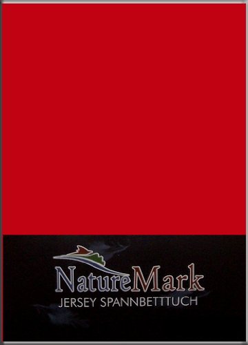 NatureMark Jersey Spannbettlaken 200x220 cm in vielen Farben (rot) von NatureMark