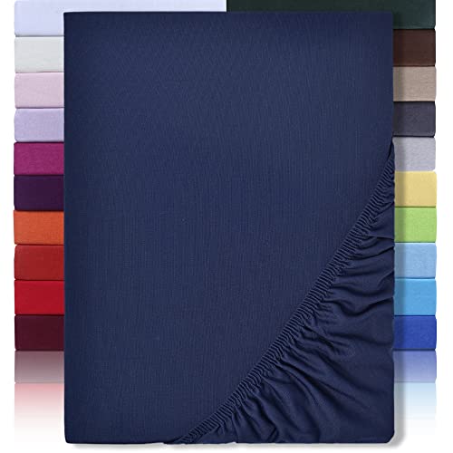 NatureMark Microfaser Boxspringbett & Wasserbett Spannbettlaken 200 x 220 cm - 40 cm Steghöhe - 200x220cm Spannbetttuch - 100% Polyester, Navy blau von NatureMark