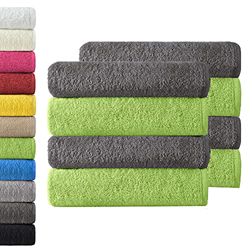 NatureMark NM-HT0701 8-er Spar-Pack Frottier Handtücher, 50 x 100 cm, 100% Baumwolle (Apfel/Anthrazit) … von NatureMark