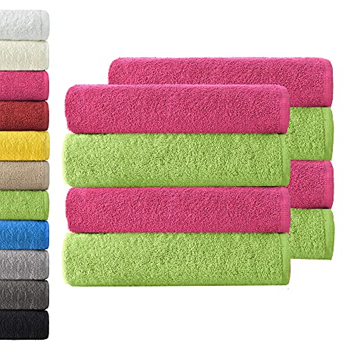 NatureMark NM-HT0701 8-er Spar-Pack Frottier Handtücher, 50 x 100 cm, 100% Baumwolle (Pink/Apfelgrün) … von NatureMark