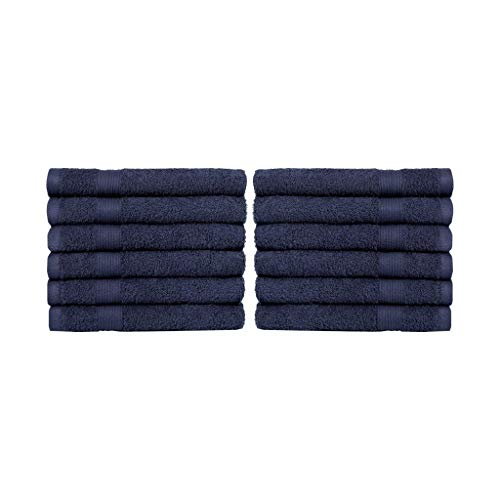 NatureMark 12er Pack Gästetücher Premium Qualität 30x50cm GÄSTEHANDTUCH Frottiertuch-Set 100% Baumwolle Farbe: Navy Blau von NatureMark