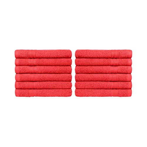 NatureMark 12er Pack Gästetücher Premium Qualität 30x50cm GÄSTEHANDTUCH Frottiertuch-Set 100% Baumwolle Farbe: Rot von NatureMark