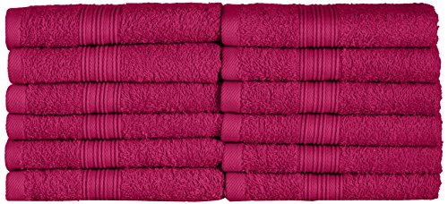 NatureMark 12er Pack Gästetücher Premium Qualität 30x50cm GÄSTEHANDTUCH Frottiertuch-Set 100% Baumwolle Farbe: Pink von NatureMark