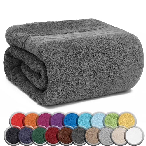 NatureMark SAUNATÜCHER Premium Qualität 80x200cm SAUNATUCH Sauna-Handtuch 100% Baumwolle Farbe: Anthrazit Grau von NatureMark
