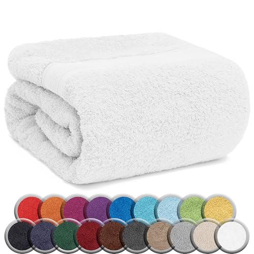 NatureMark SAUNATUCH/Badetuch – Premium Qualität 80x200cm – Sauna-Handtuch 100% Baumwolle – Farbe: Weiß von NatureMark