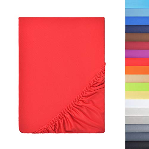 NatureMark Sonderposten!! Mikrofaser SPANNBETTLAKEN zum Sparpreis! viele Größen und Farben Markenware (140x200-160x200 cm, rot) von NatureMark