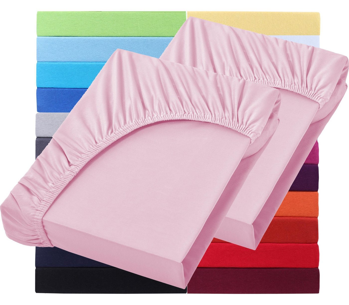 NatureMark Spannbettlaken 2er Pack Jersey Spannbettlaken, 100% Baumwolle, Gummizug: rundum, (2 Stück), in vielen Größen und Farben MARKENQUALITÄT von NatureMark