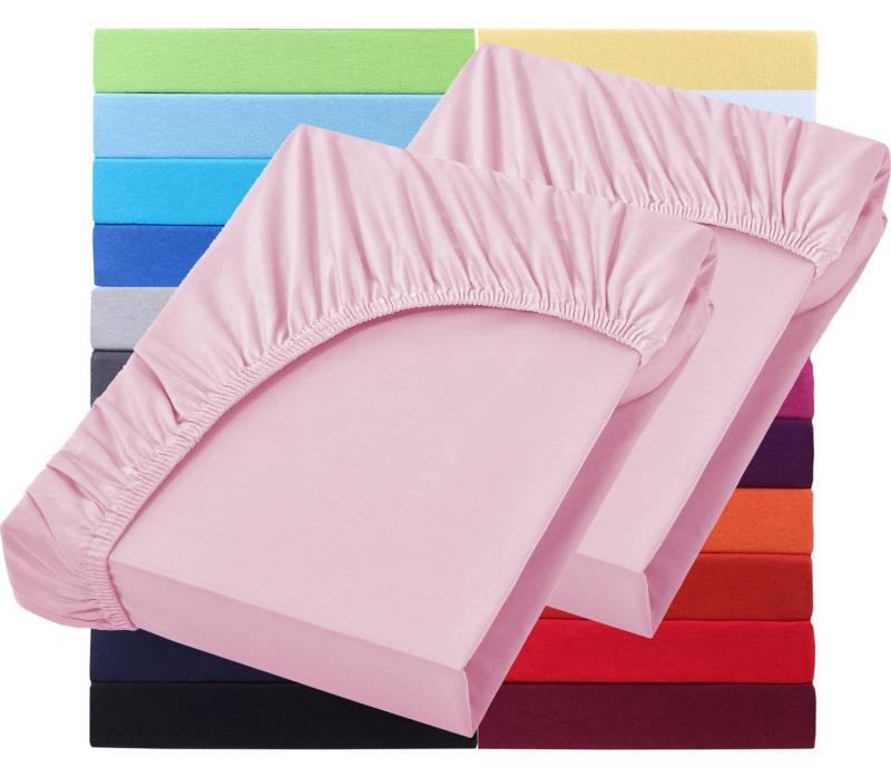 NatureMark Spannbettlaken 2er Pack Jersey Spannbettlaken, 100% Baumwolle, Gummizug: rundum, (2 Stück), in vielen Größen und Farben MARKENQUALITÄT von NatureMark