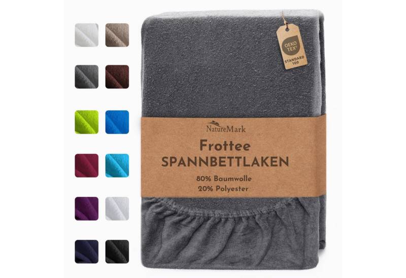 NatureMark Spannbettlaken Frottee Spannbettlaken, 80% Baumwolle / 20% Polyester, Gummizug: rundum, (1 Stück), Spannbetttuch in vielen Größen und Farben von NatureMark