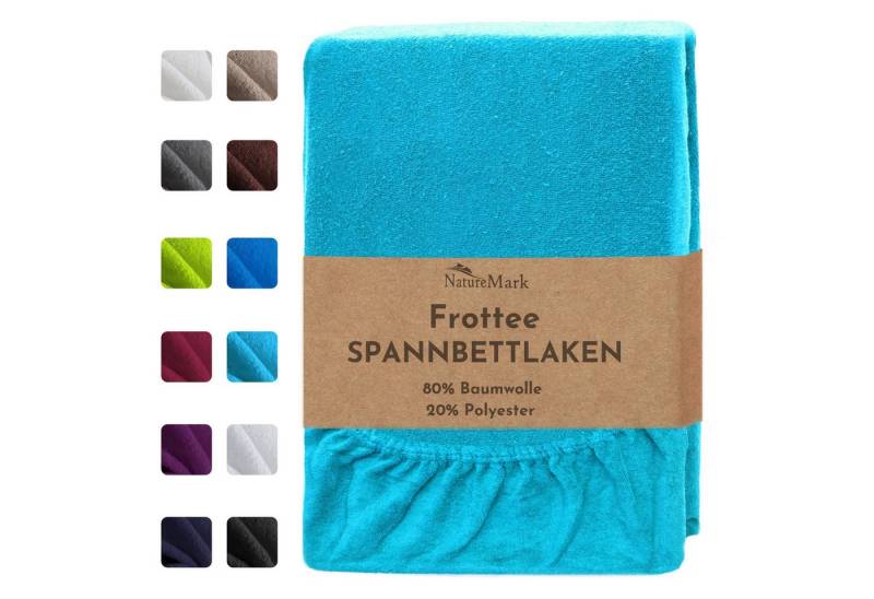 NatureMark Spannbettlaken Frottee Spannbetttuch, 80% Baumwolle / 20% Polyester, Gummizug: rundum, (1 Stück), Spannbetttuch in vielen Größen und Farben von NatureMark