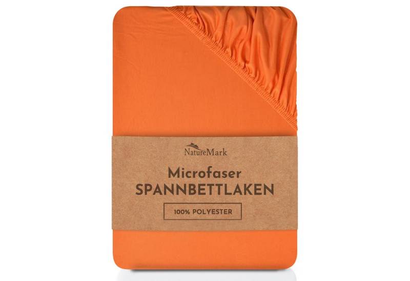 NatureMark Spannbettlaken Mikrofaser Spannbetttuch, Polyester, Gummizug: rundum, viele Größen und Farben Markenware, 120x200 cm, Terrakotta von NatureMark
