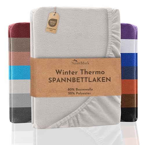 NatureMark Winter Thermo Fleece Spannbettlaken, Spannbetttuch in vielen Farben und Größen Winter Bettlaken, Spannbettlaken 120 x 200 cm - Natur NatureMark Winter Thermo Fleece Spannbettlaken, Spannbetttuch in vielen Farben und Größen Winter Bettlaken, Spannbettlaken 120 x 200 cm - Natur von NatureMark