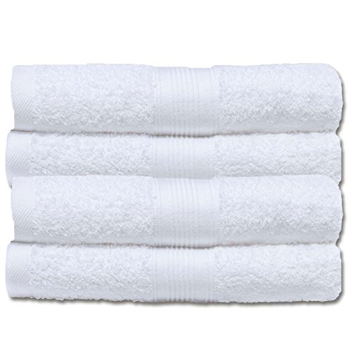 Naturemark 4er Frottee Set Handtücher 100% Baumwolle einfarbig oder als Farbset auswählbar in 500q/qm Qualität 50x100cm (Weiss) von NatureMark