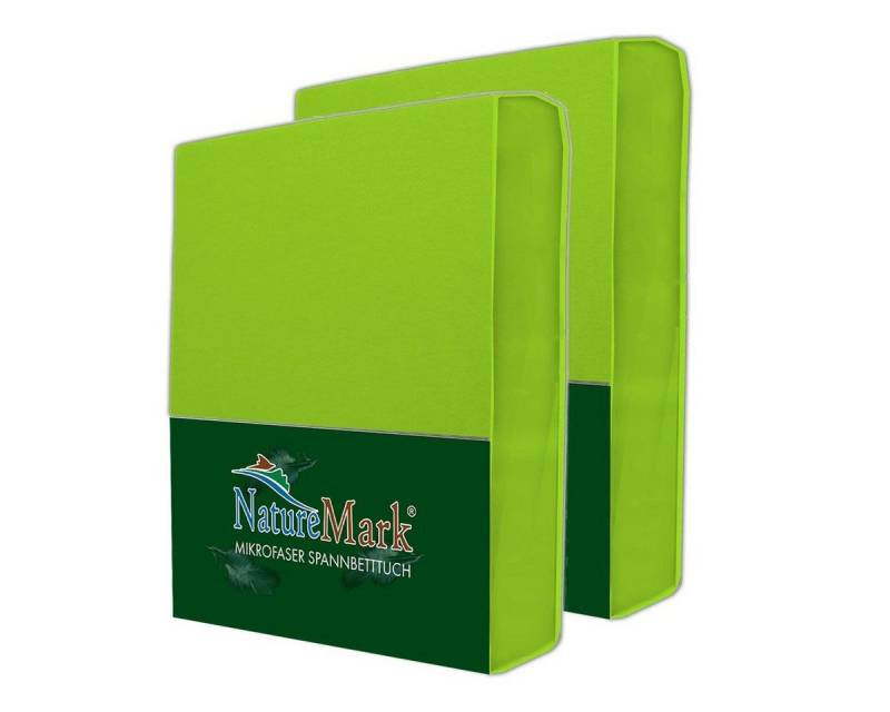 NatureMark Spannbettlaken 2er Pack Mikrofaser Spannbettlaken, Polyester, Gummizug: rundum, (2 Stück), grün) von NatureMark