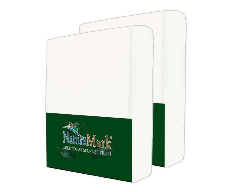 NatureMark Spannbettlaken 2er Pack Mikrofaser Spannbettlaken, Polyester, Gummizug: rundum, (2 Stück), Weiß) von NatureMark