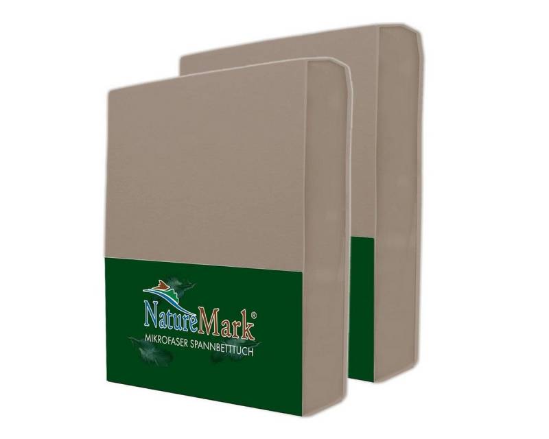 NatureMark Spannbettlaken 2er Pack Mikrofaser Spannbettlaken, Polyester, Gummizug: rundum, (2 Stück), Sand) von NatureMark