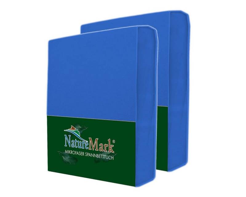 NatureMark Spannbettlaken 2er Pack Mikrofaser Spannbettlaken, Polyester, Gummizug: rundum, (2 Stück), blau) von NatureMark